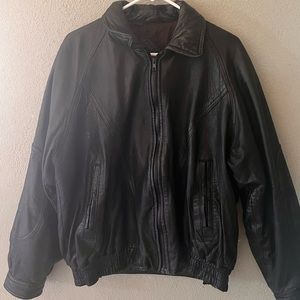 vintage oversized leather jacket